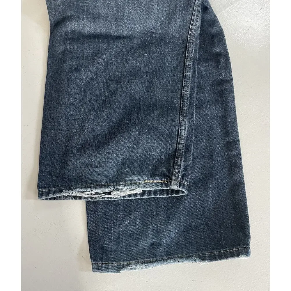 Levi's Men’s Denim Blue Jeans 44 x 30 Dark Wash Relaxed Fit Straight Preppy
